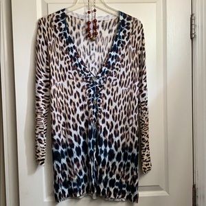 Chico’s animal print summer/spring sweater